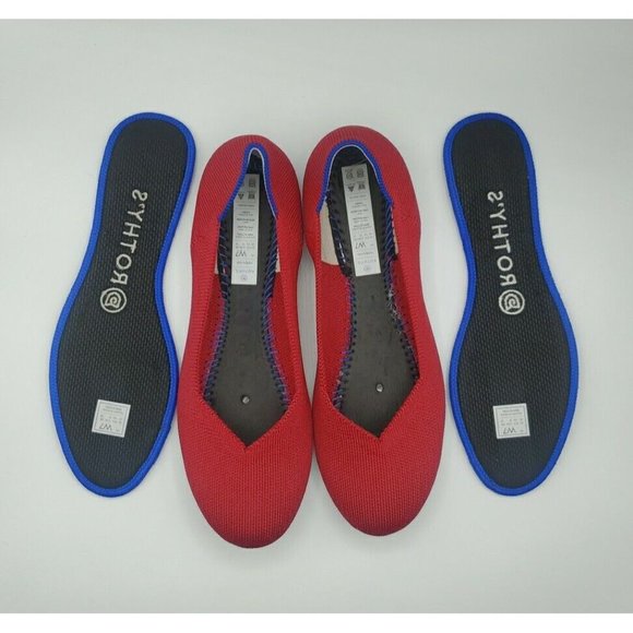 Rothy's The Flat Chili Red Knit Fabric Ballet Flats Shoes Women’s Size 7 - Picture 10 of 10